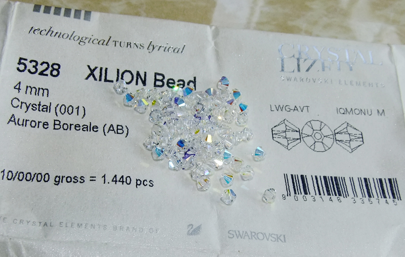 Swarovski Crystal Sample CGS011 (5328 XILION Bicone Crystal AB)